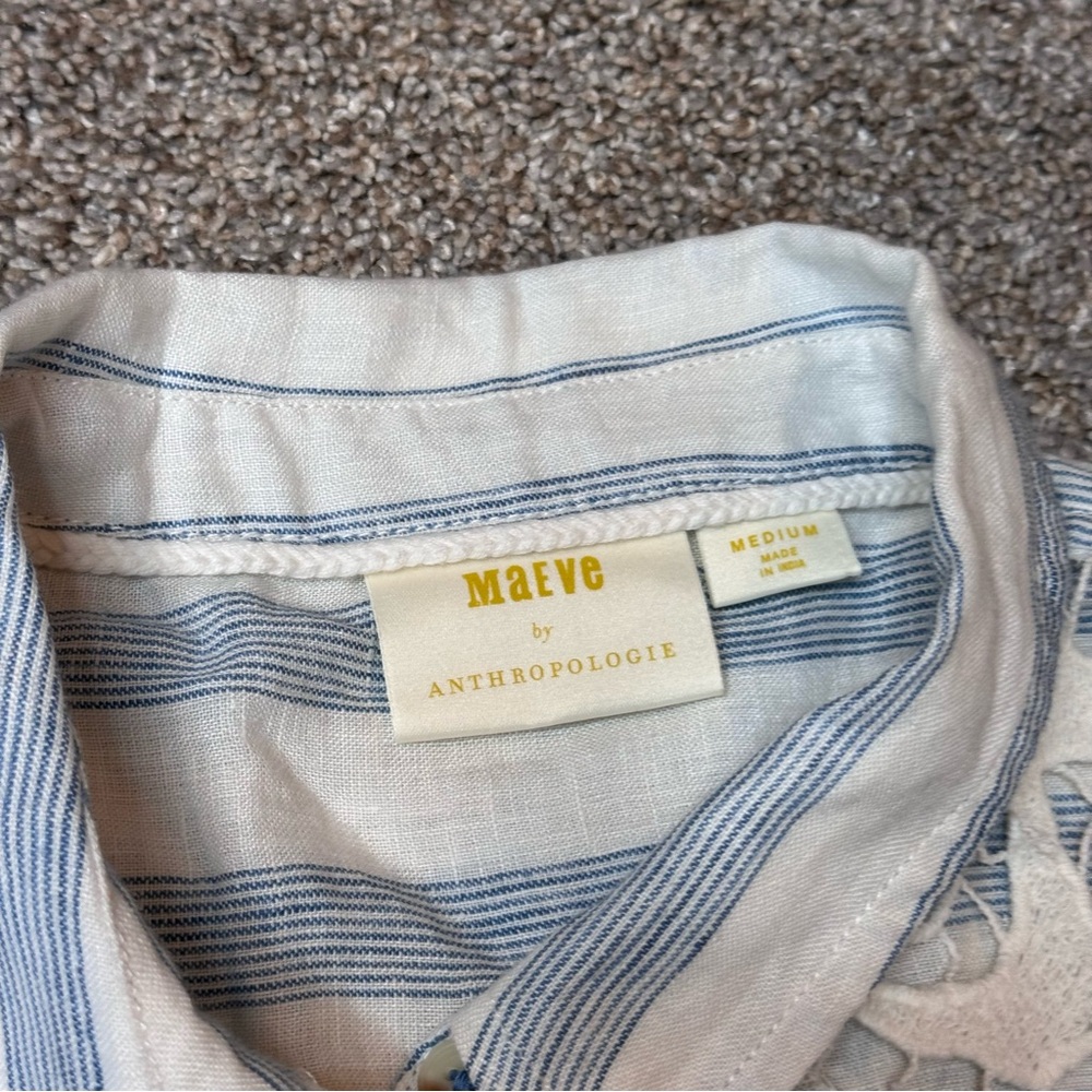 MAEVE ANTHROPOLOGIE Linen Button Down Tank - Picture 3 of 6